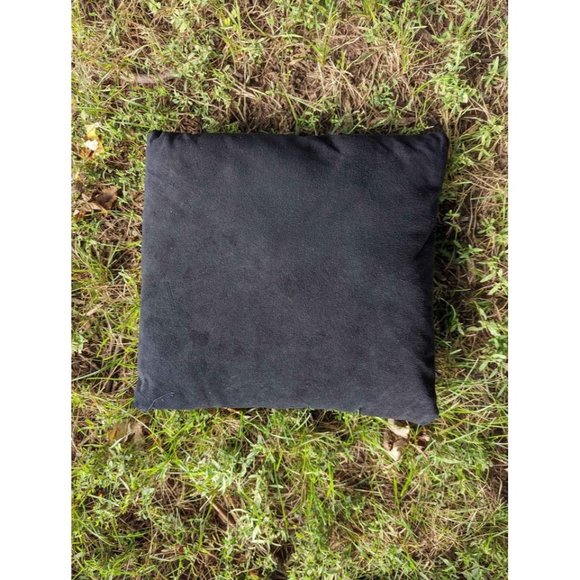 Bootiful Halloween Themed Black Velvet "Boo" Cushion with Silver Stitching - Picture 2 of 3